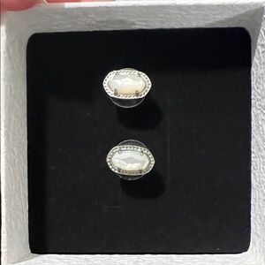 Kendra Scott Elegant Silver and White Earrings